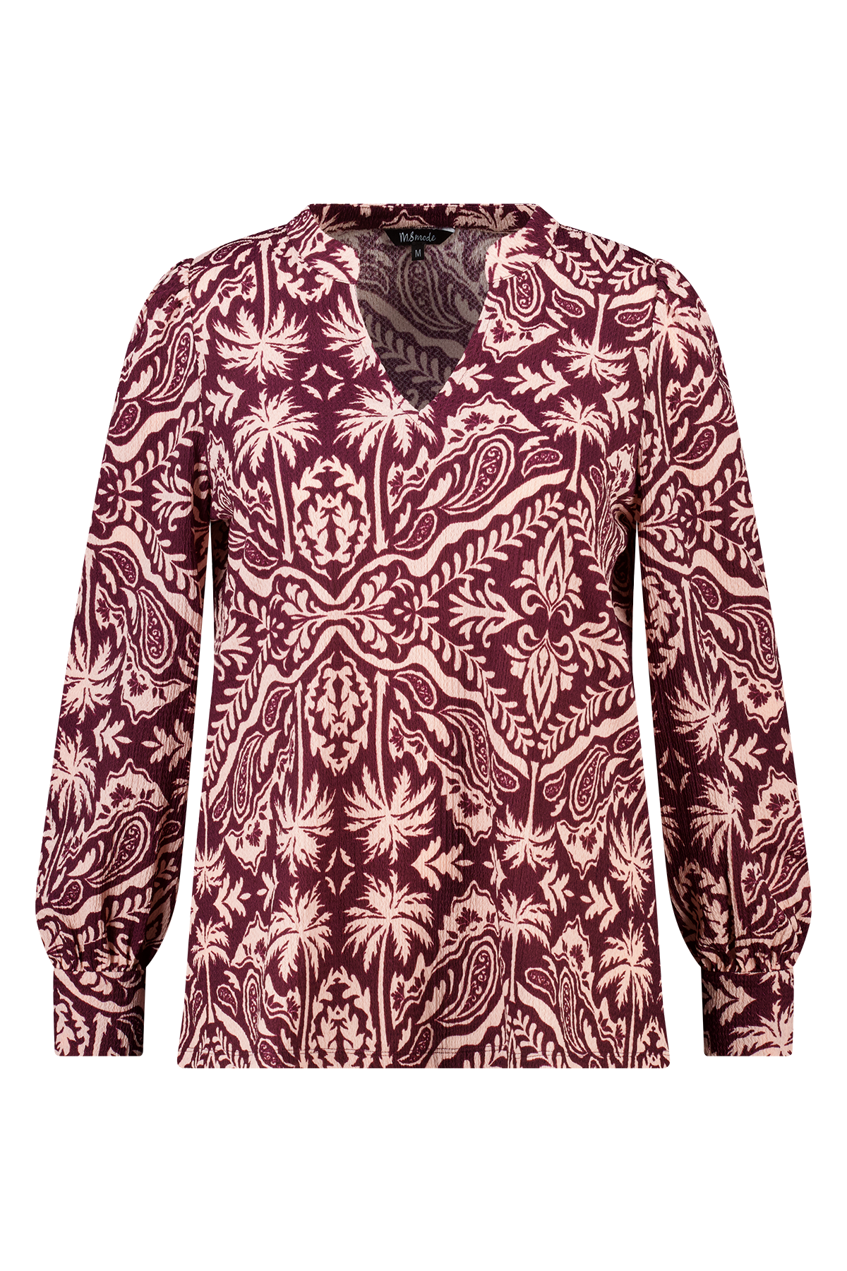 Top met sierlijke print Multi Pink-Rood