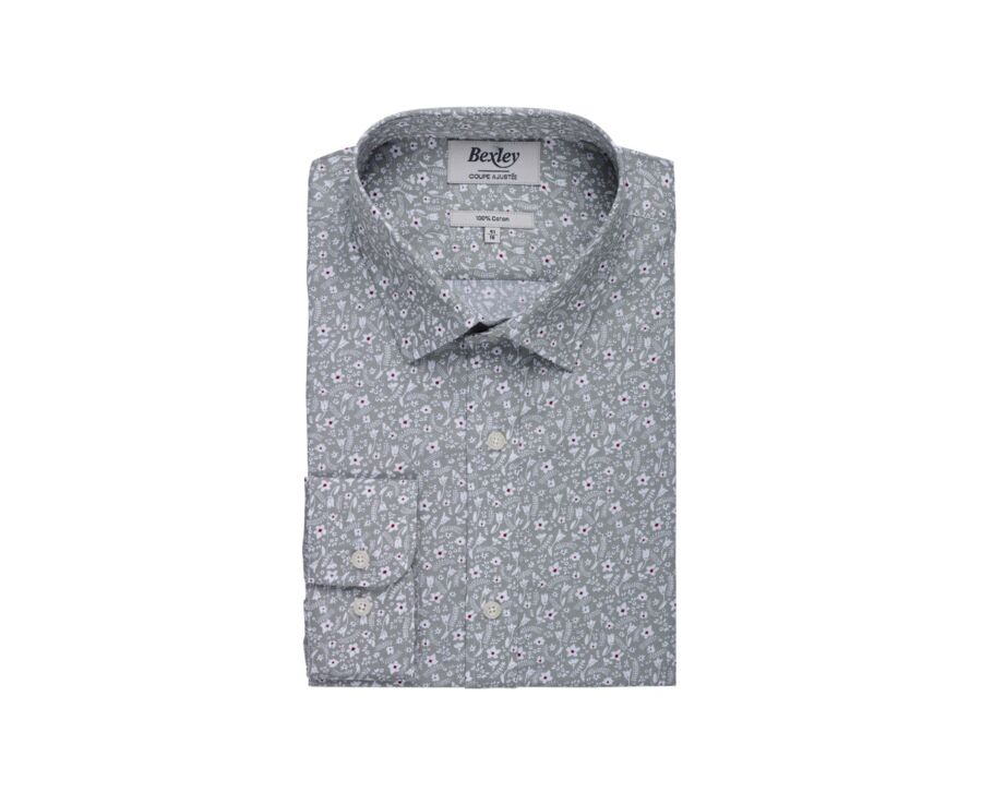 Chemise Vert tilleul imprimée Rouge - SYMPHORIEN