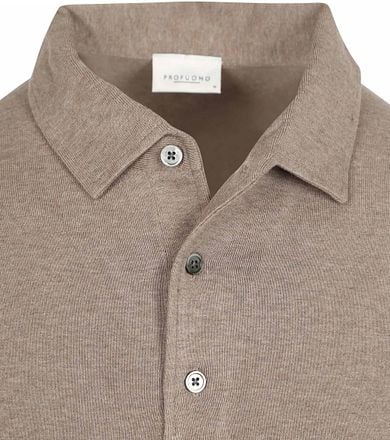 Profuomo Longsleeve Poloshirt Luxury Basic Taupe PPWJ10002C-H3 kopen