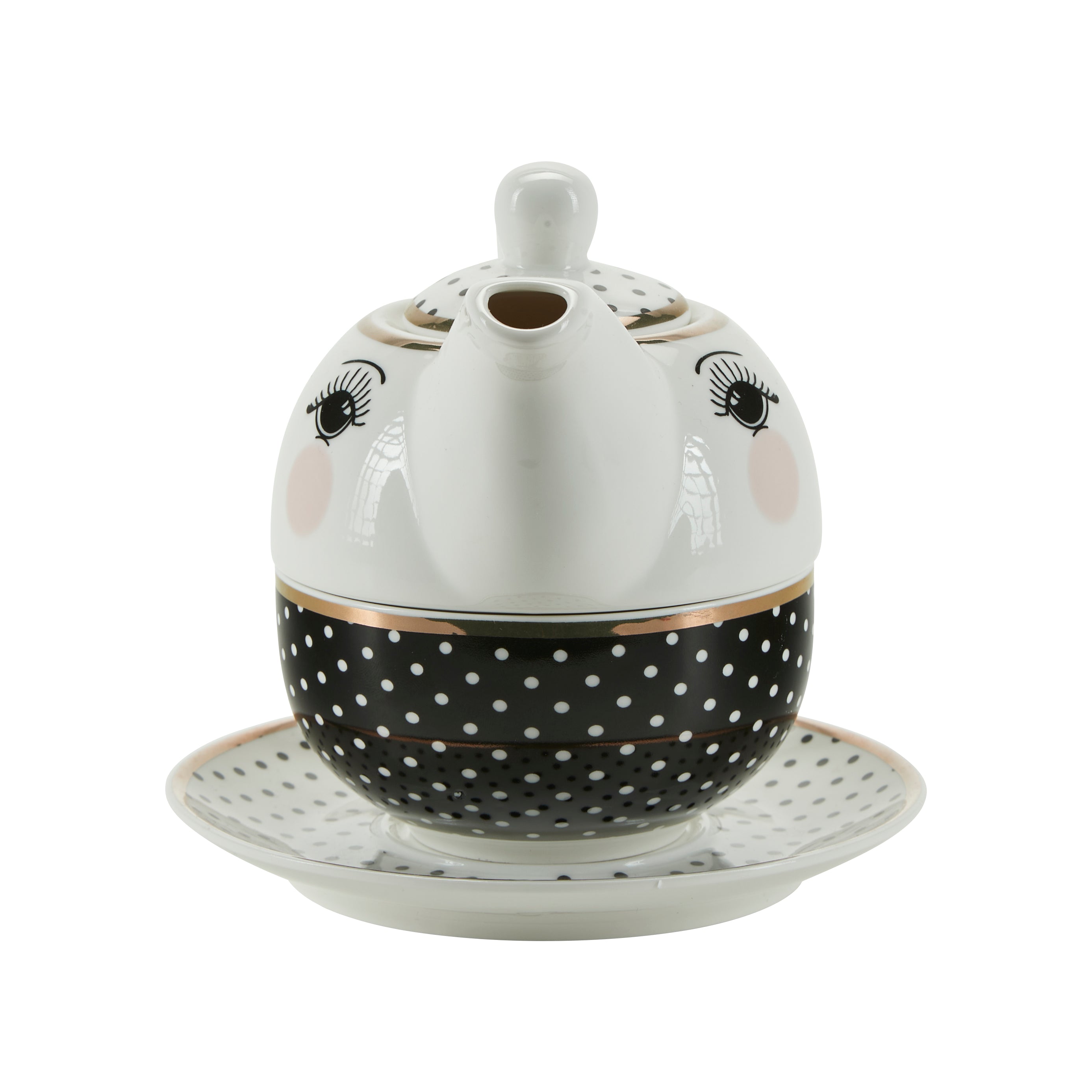 Miss Étoile  Dots & Stripes tekande - hvid/sort