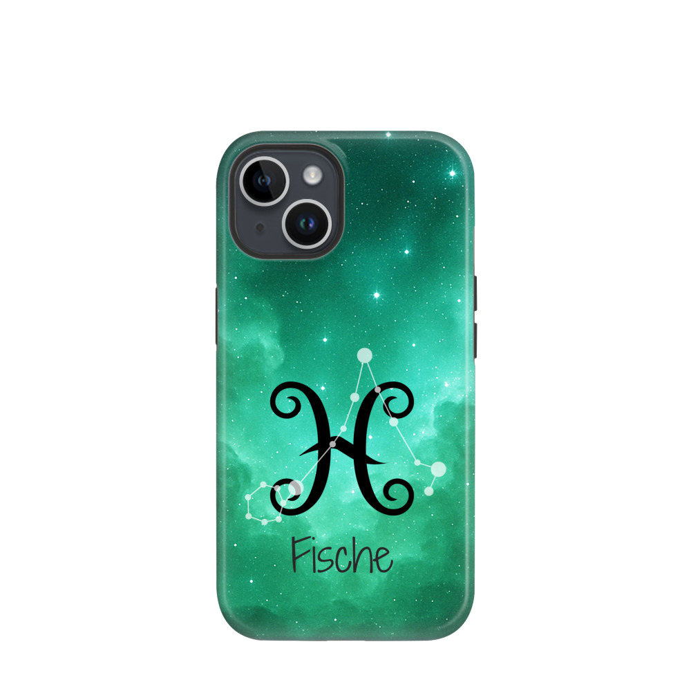 iPhone 14 Hybrid (Kunststoff / Gummi) Hülle Fische 2 - Grün