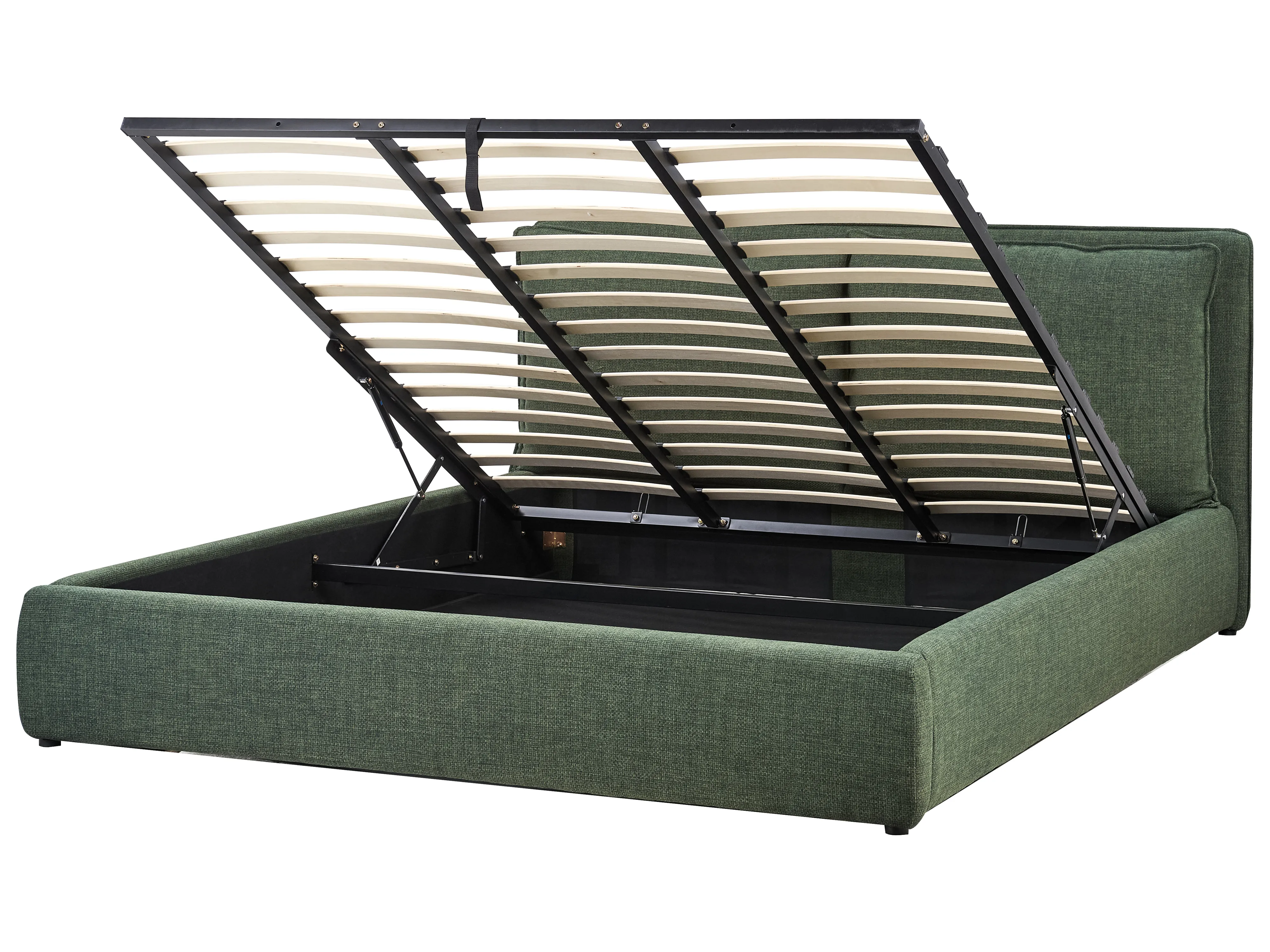 Bed met opbergruimte Stof BAJONNA 180 x 200 cm Donkergroen