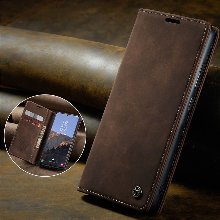 Samsung Galaxy S24  Plus Leder Tasche Flip Wallet Etui mit Kartenfächern - Dunkelbraun