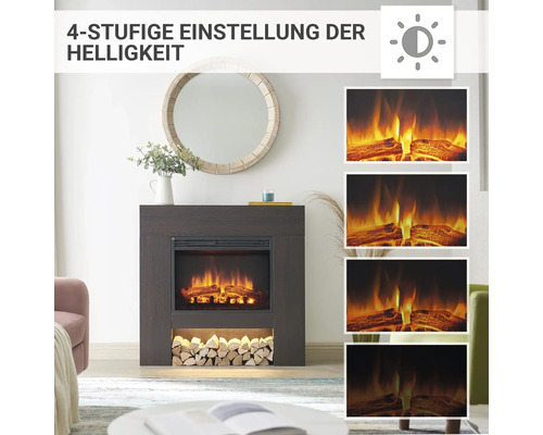 Elektrische haard Balderia Chloes donker eiken 2000 watt