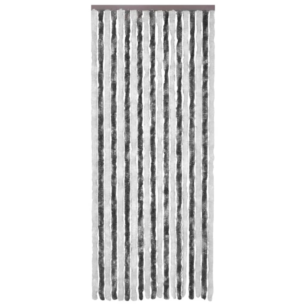 Moustiquaire gris et blanc 90x200 cm chenille