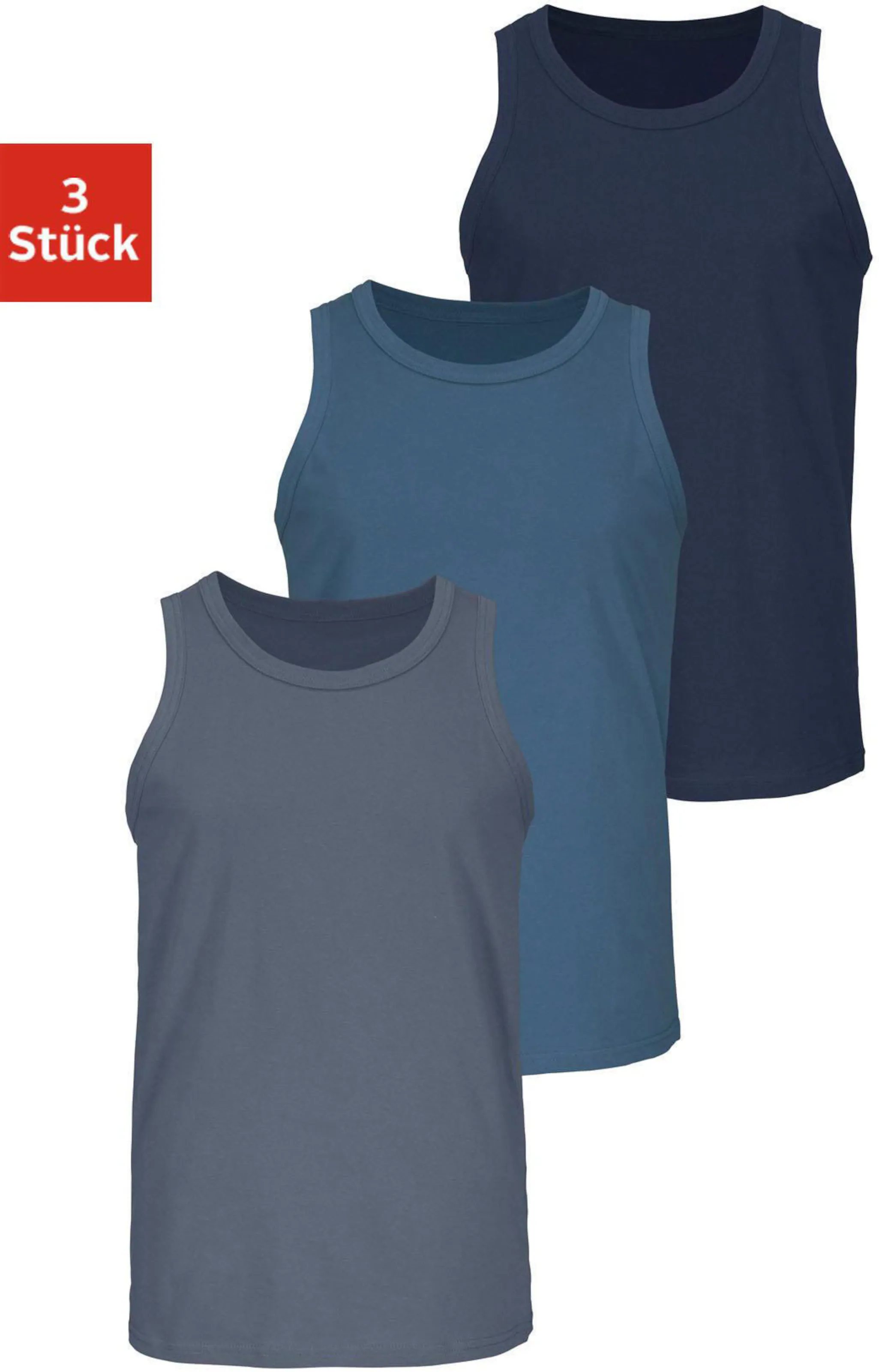 H.I.S Tanktop in dunkelblau, mittelblau, blau