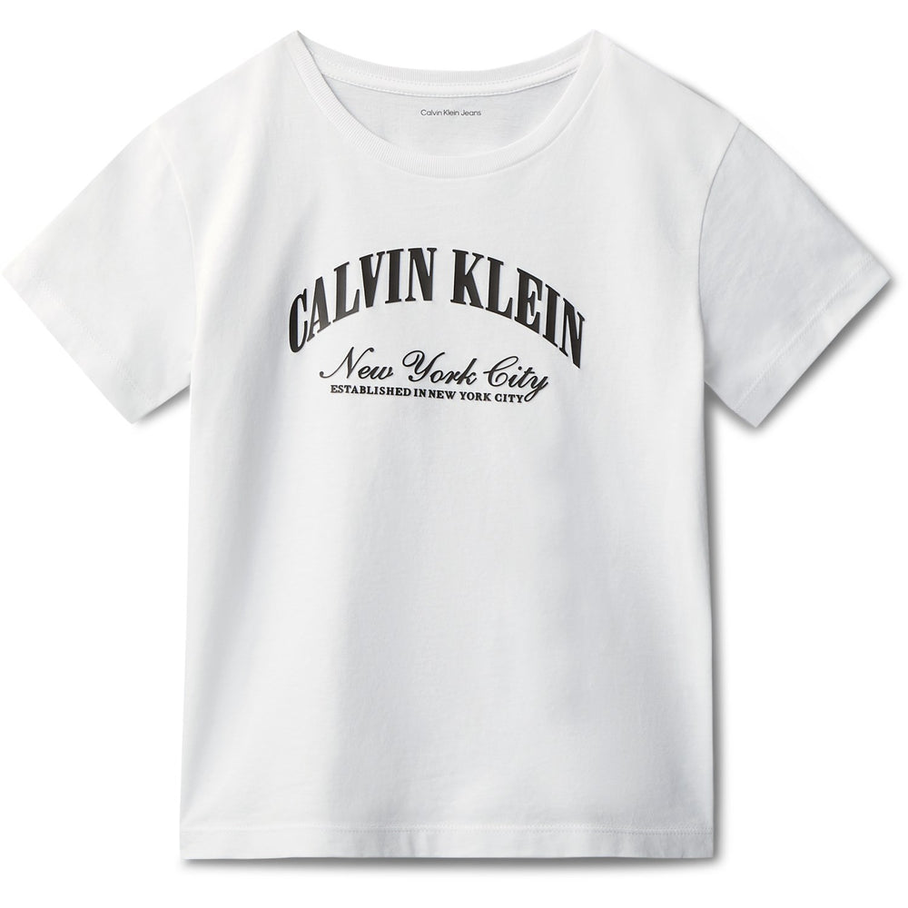 Køb Calvin Klein White Ck Collegiate Ss T-Shirt
