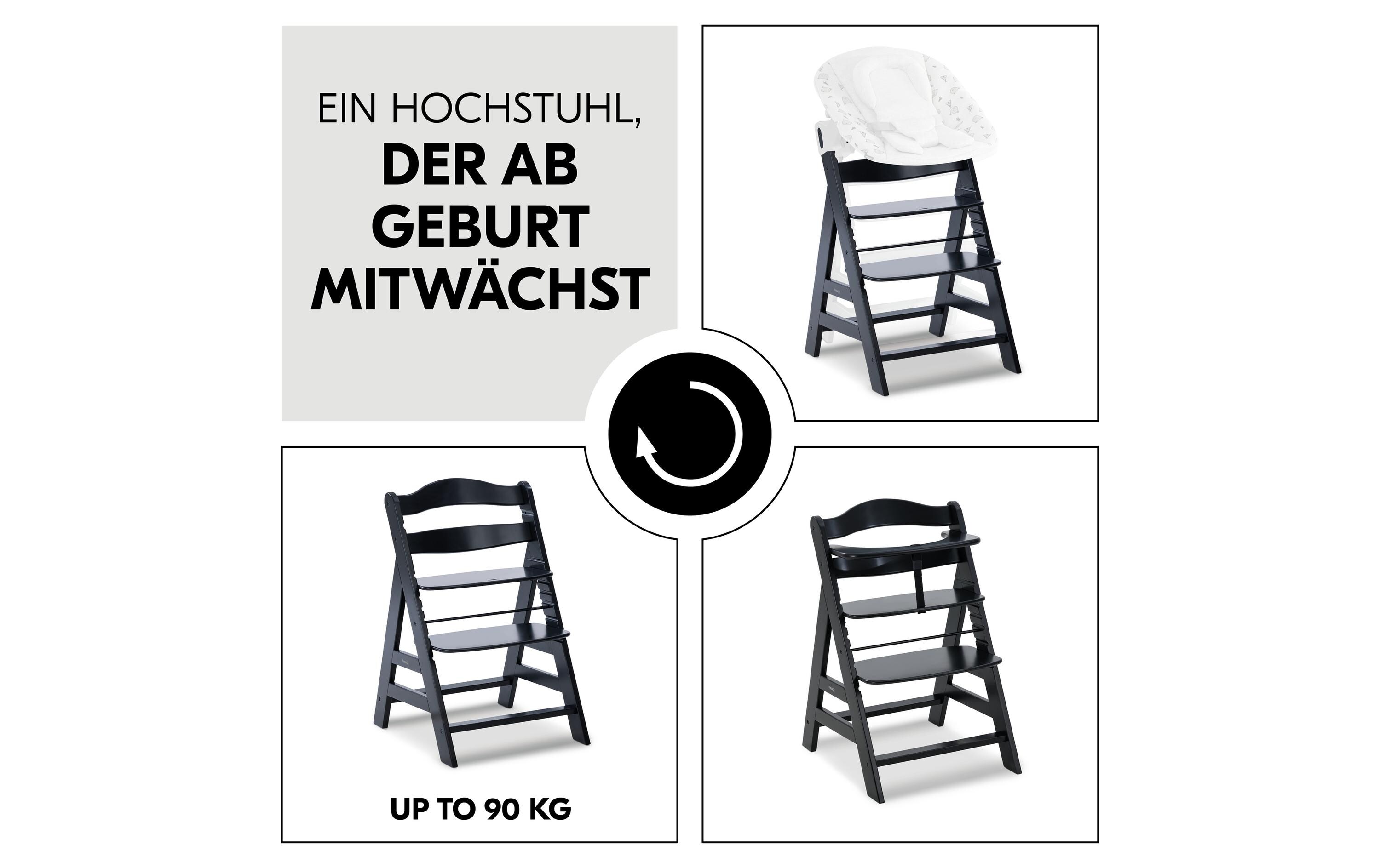 Treppenhochstuhl Alpha+ SchwarzTreppenhochstuhl Alpha+ Schwarz, ab 6 Monaten