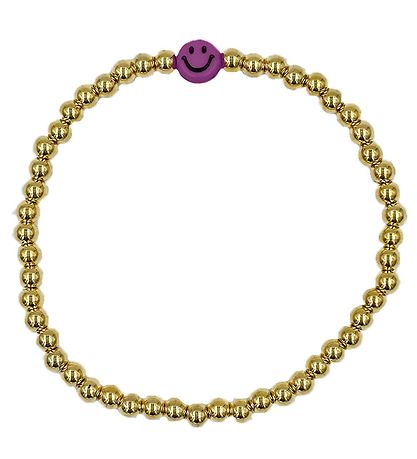 By Stær Armband - Smiley - Lila