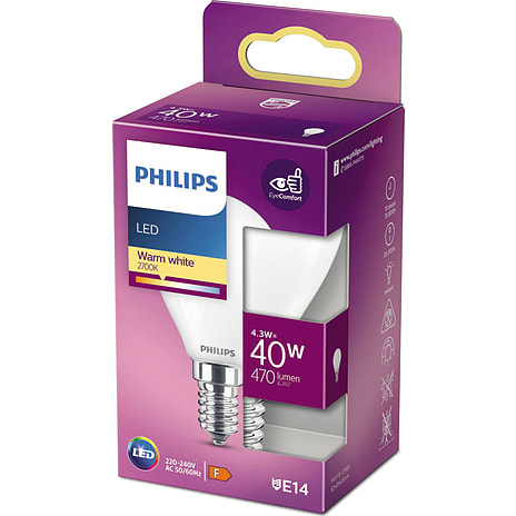 Philips LED kronepære 40W - varmt hvidt lys