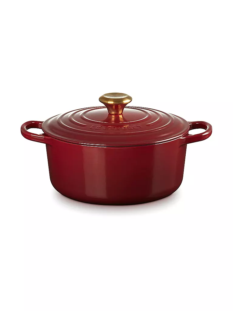 LE CREUSET Bräter rund SIGNATURE 24cm Garnet dunkelrot