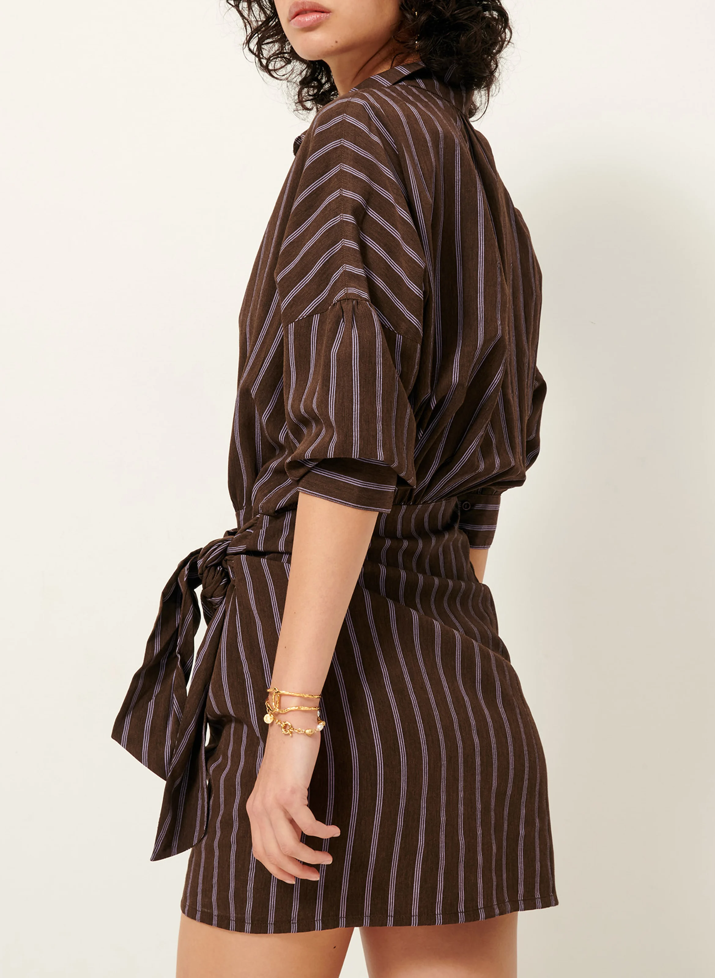 LAUTNER - Robe chemise cintrée | Marron