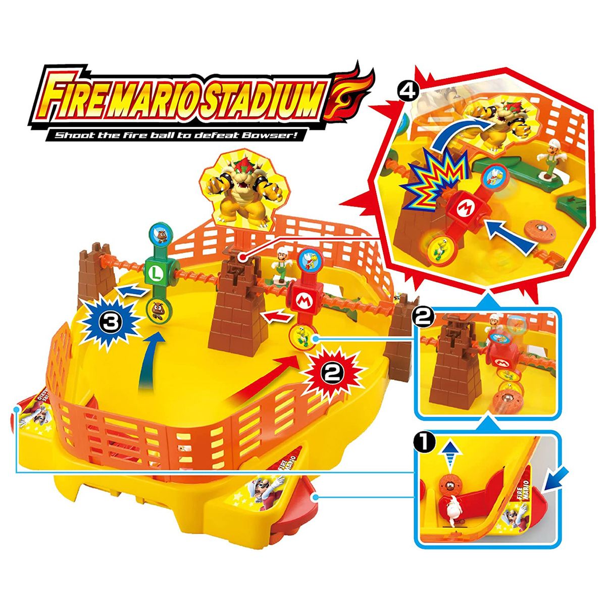 EPOCH 7388 - Nintendo - Super Mario - Link System - Fire Mario Stadium, Actionspiel