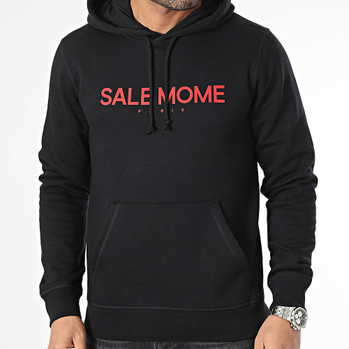 Sweat Capuche Renne Noir Rouge