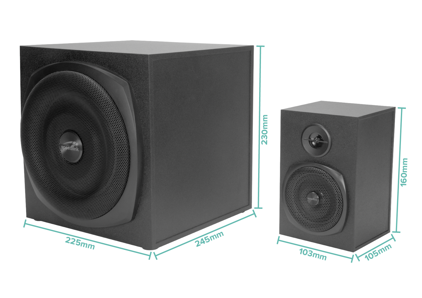 Speedlink - GRAVITY LT 2.1 Subwoofer System, black