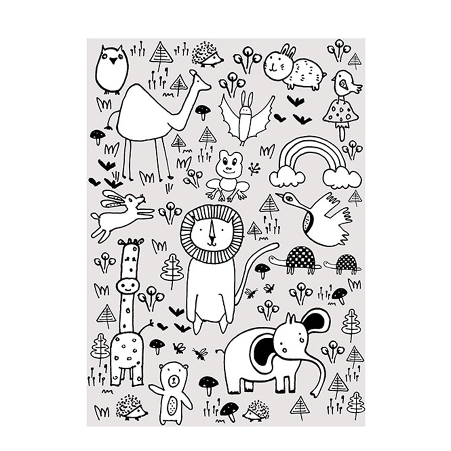 Wandbild SCRIBBLE PARK - schwarz-weiß - 50x70 cm