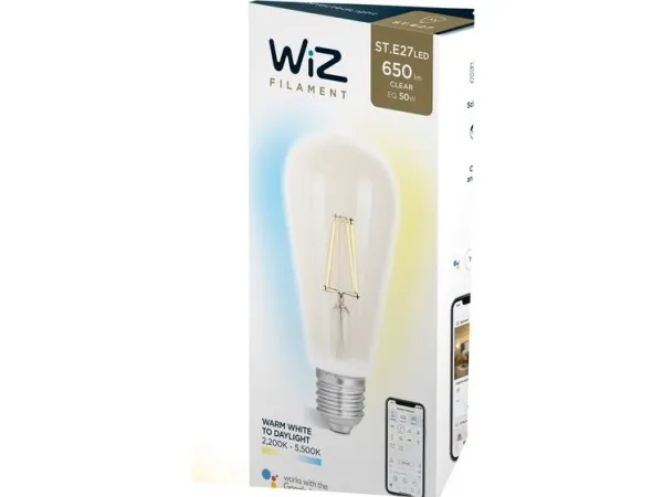 WiZ Wiz G2 Tw  Dimming St64 E27 Clear Glass Bulb 12w White Filament Clear