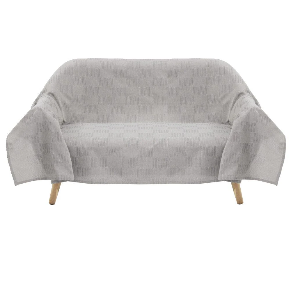 Jeté de canapé polyester et coton gris 170x250cm