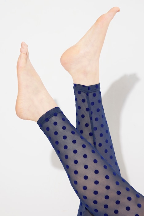 Strumpf-Leggings, Mesh, Flock-Punkte