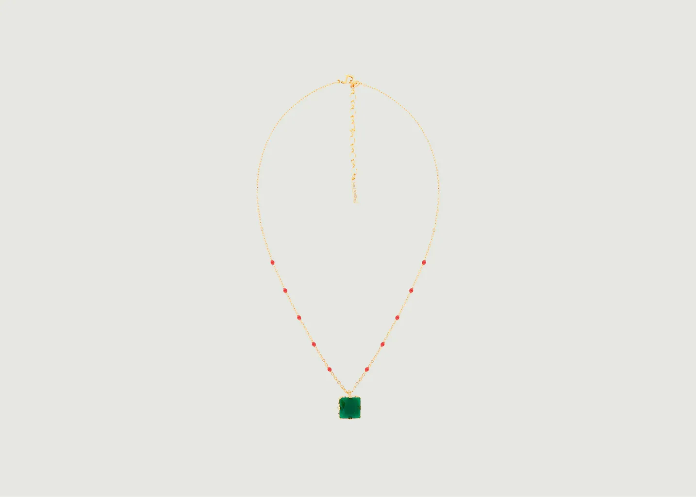 Collier chaîne avec pendentif pierre carrée Colorama Les Néréides