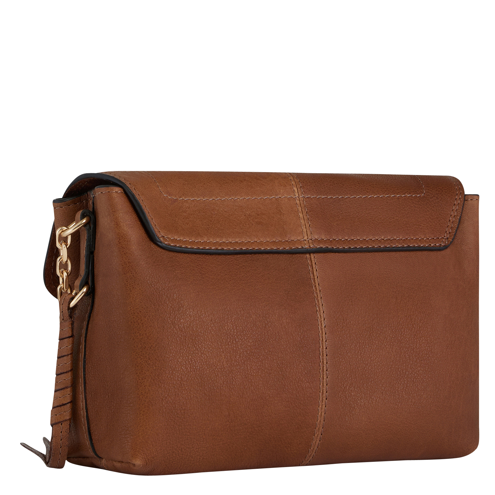 OTHILIA - Sac bandoulière à rabat en cuir | Marron