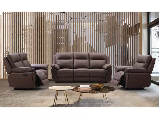 Fauteuil relax en cuir de buffle PAKITA - Marron