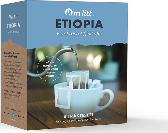 Om Litt Etiopia Kaffe Filter Medium Brent/røsted