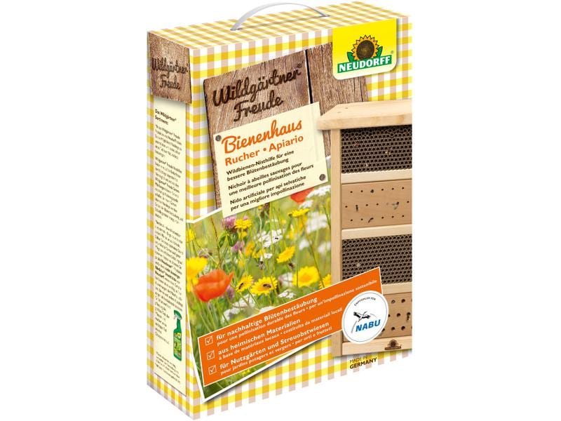 Neudorff Wildgärtner Freude Bienenhaus Wildbienen-Nisthilfe für eine bessere natürliche Blütenbestäubung