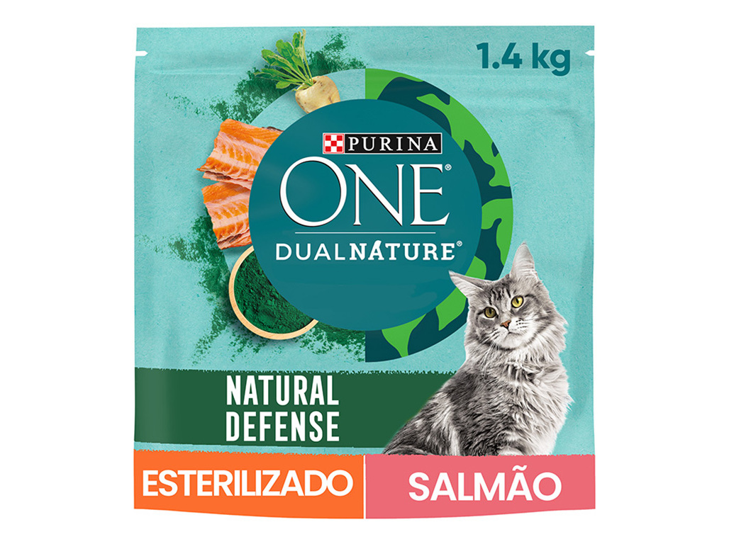 RAÇÃO PARA GATO PURINA ONE DUALNATURE ESTERILIZADO SALMÃO 1.4KG