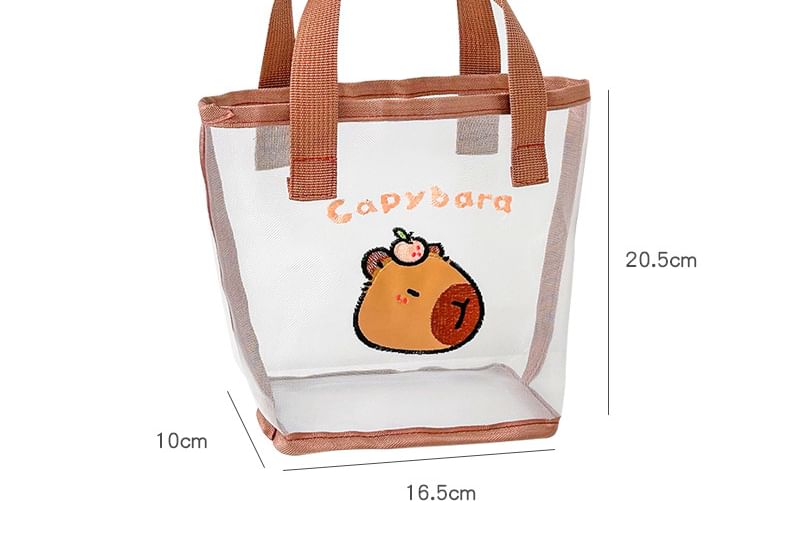 Eranso - Capybara Print PVC Tote Bag
