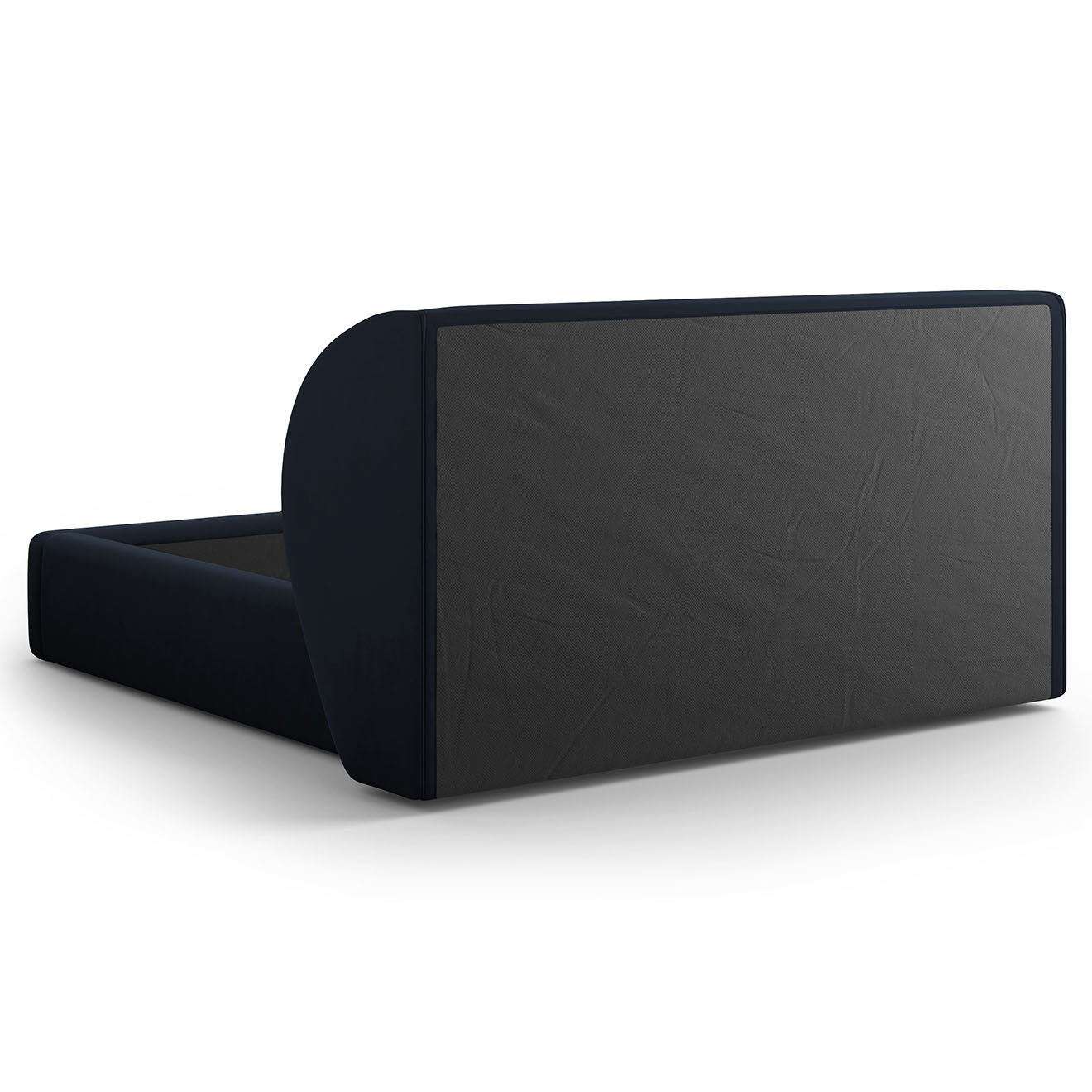 Micadoni Lit Coffre en Velours avec Tête de Lit Miley bleu foncé - 230x187x100 cm