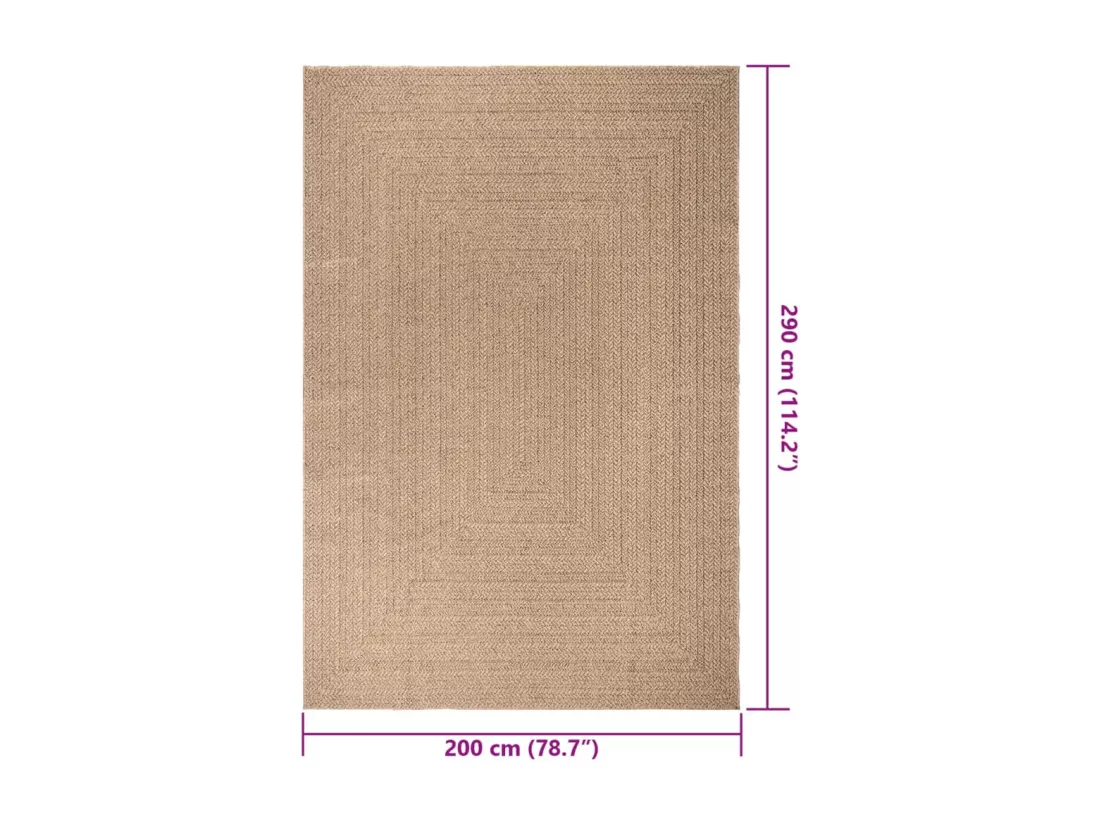 Prolenta Premium - Tapis ZIZUR 200x290 cm aspect de jute intérieur et extérieur