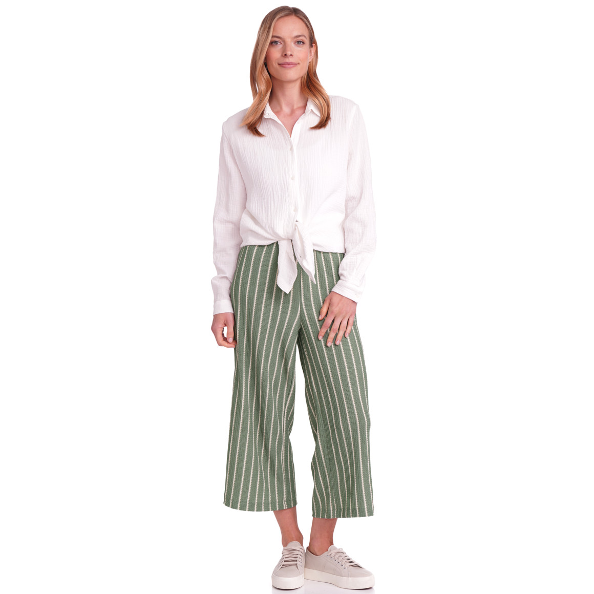 Gina Benotti Damen Culotte mit strukturiertem Material grün