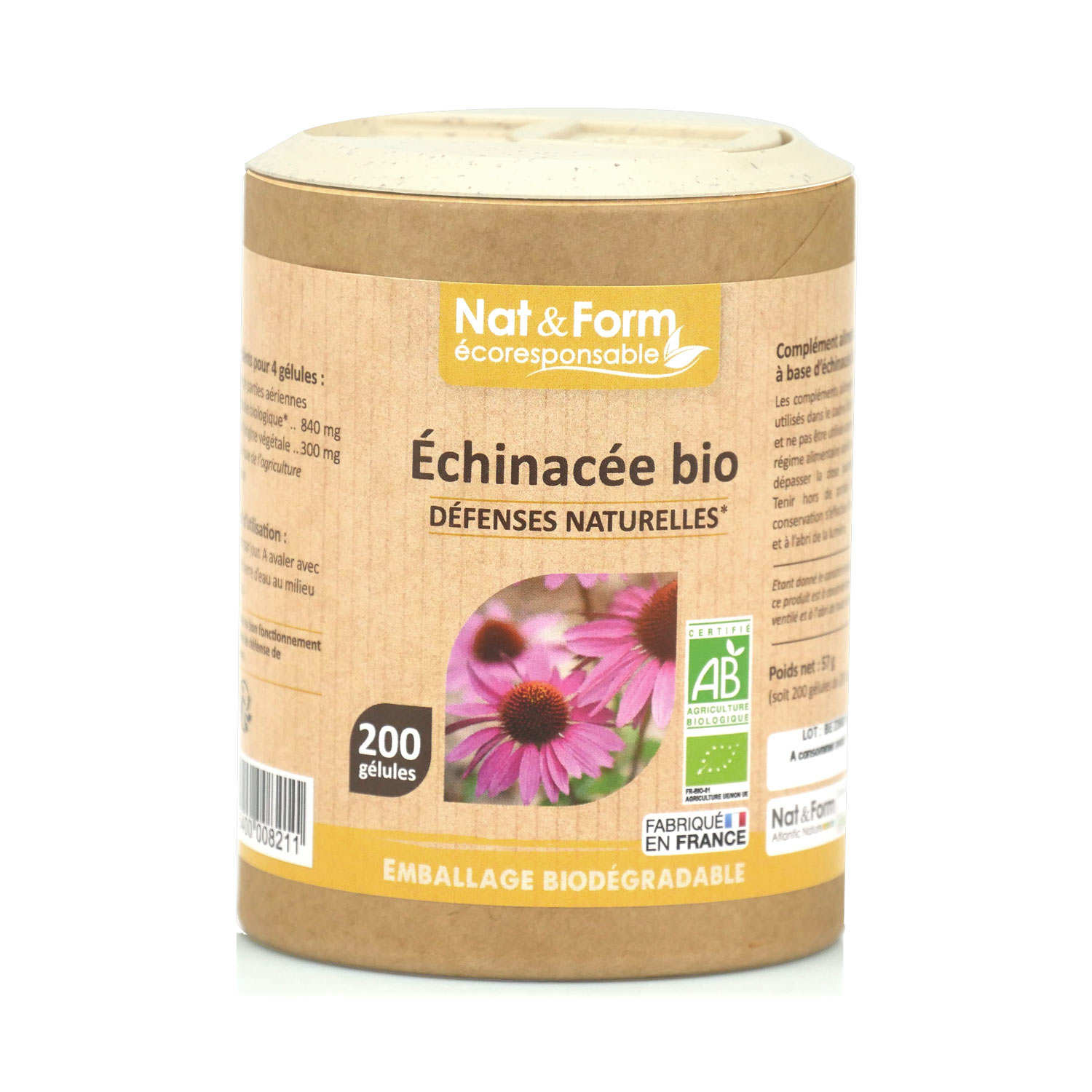 Echinacée bio - 200 gélules de 285mg