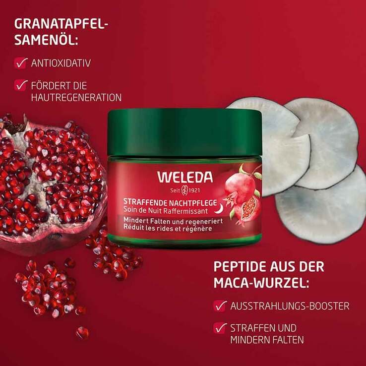 Weleda straffende Nachtpflege Granatapfel & Maca, 40 ml
