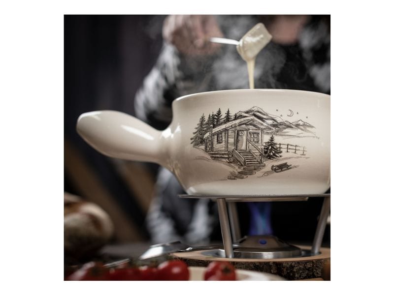 Kuhn Rikon Fondue-Caquelon Chalet Weiss, Ø 20 cm Fonduepfanne
