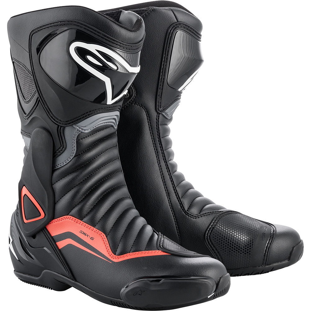 Alpinestars - Bottes SMX-6 V2 Noir / Gris / Rouge fluo
