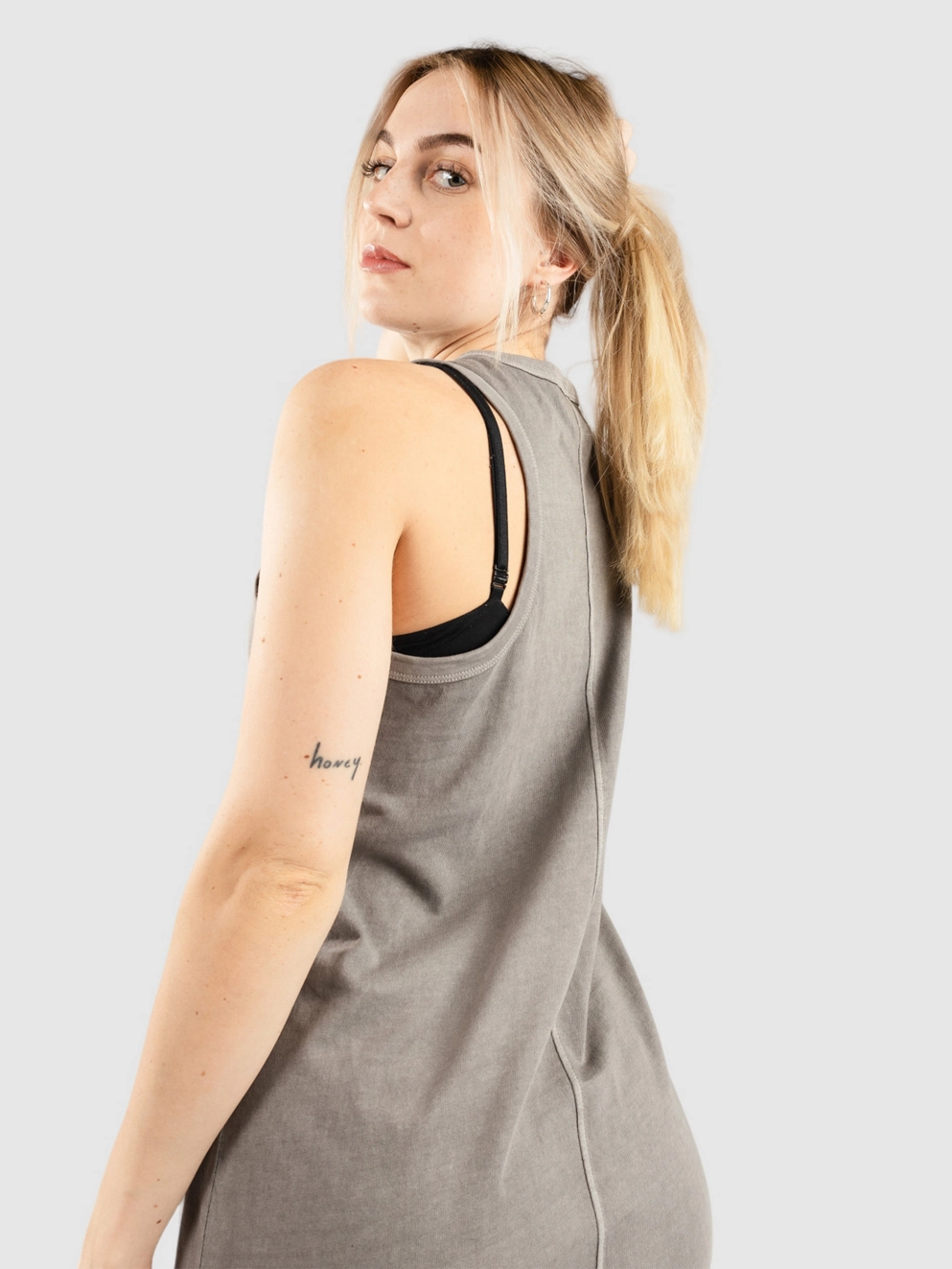 Brixton Carefree Organic Gd Tank Dress washed black
