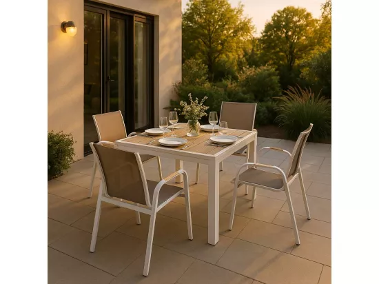 Chaise de jardin taupe en aluminium Ayden (lot de 2)