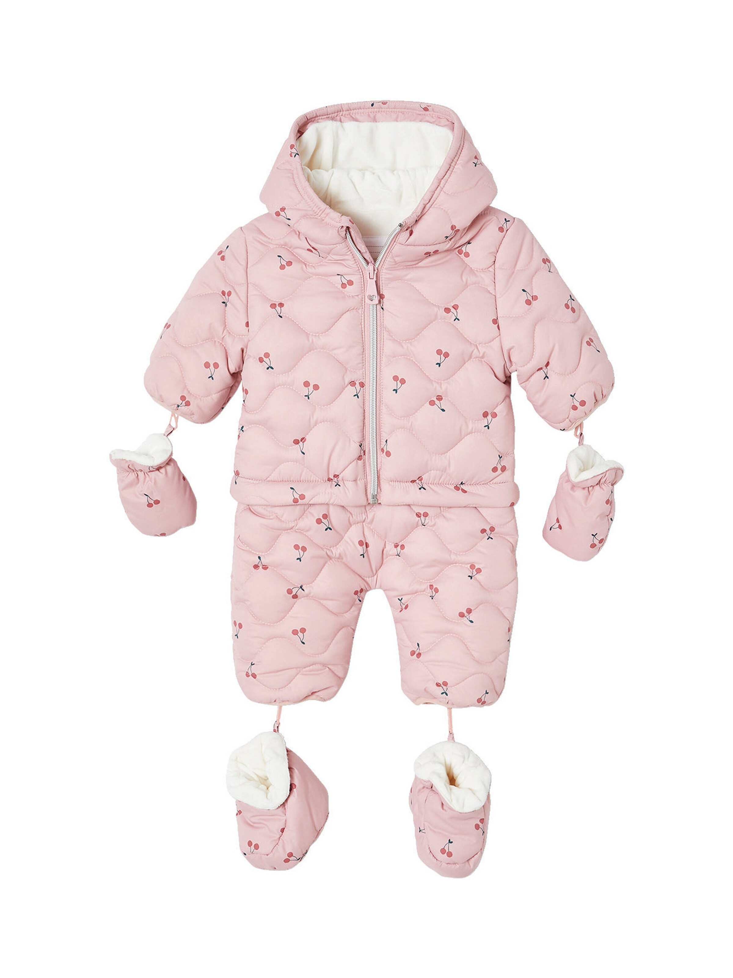 Vertbaudet 2-in-1 Baby Winter-Overall, Wattierung Recycling-Polyester malve