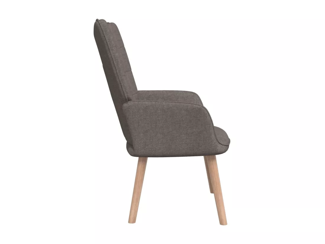 Chaise de relaxation avec tabouret Taupe Tissu