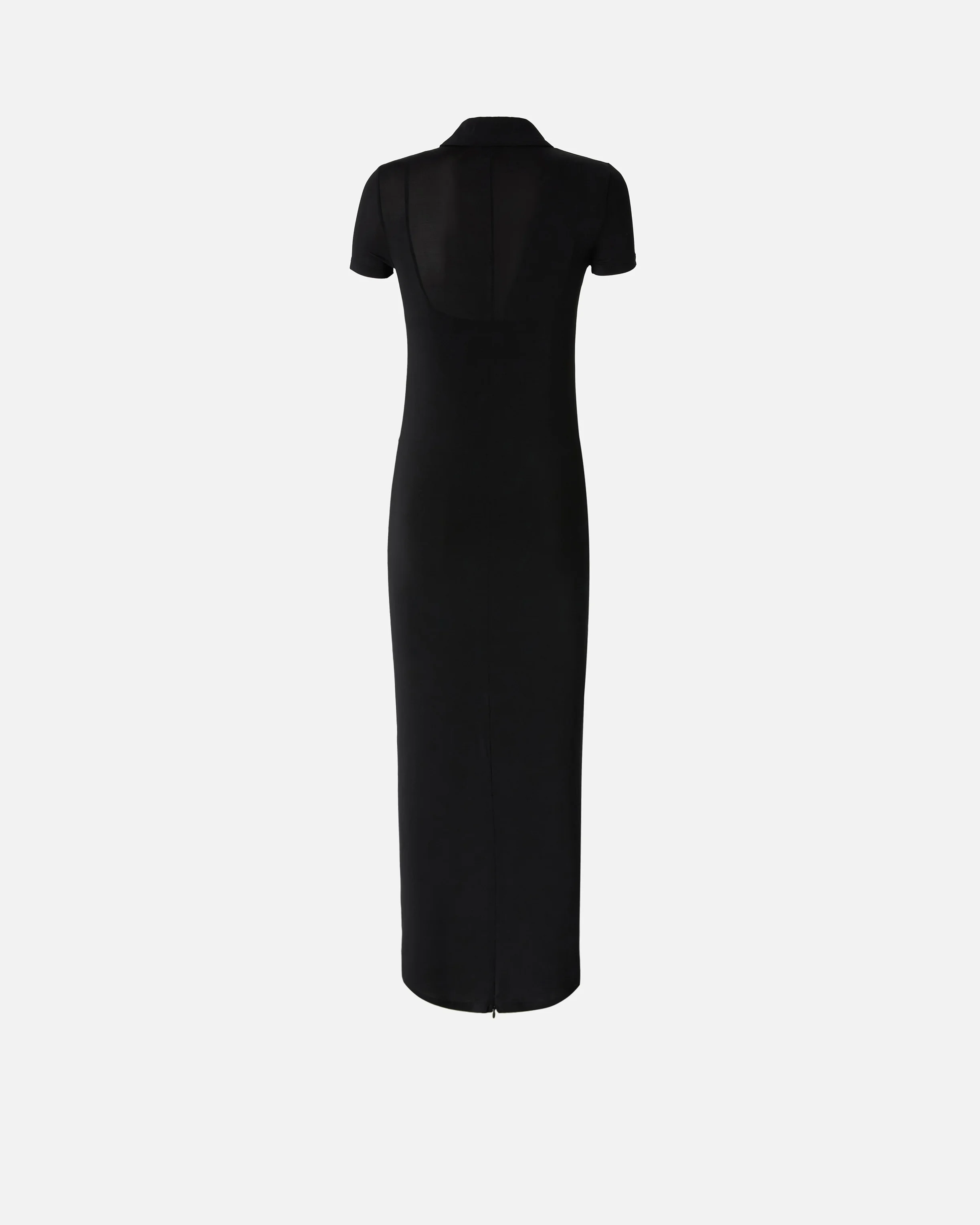 Robe polo longue en jersey léger | Noir