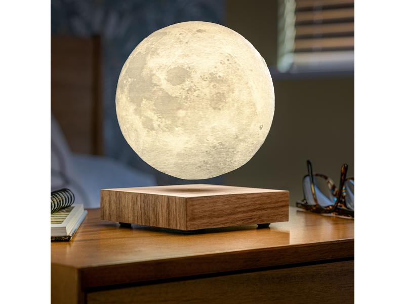Gingko LED Stimmungslicht Smart Moon Braun/Weiss Schwebender 3D Mond mit Sockel