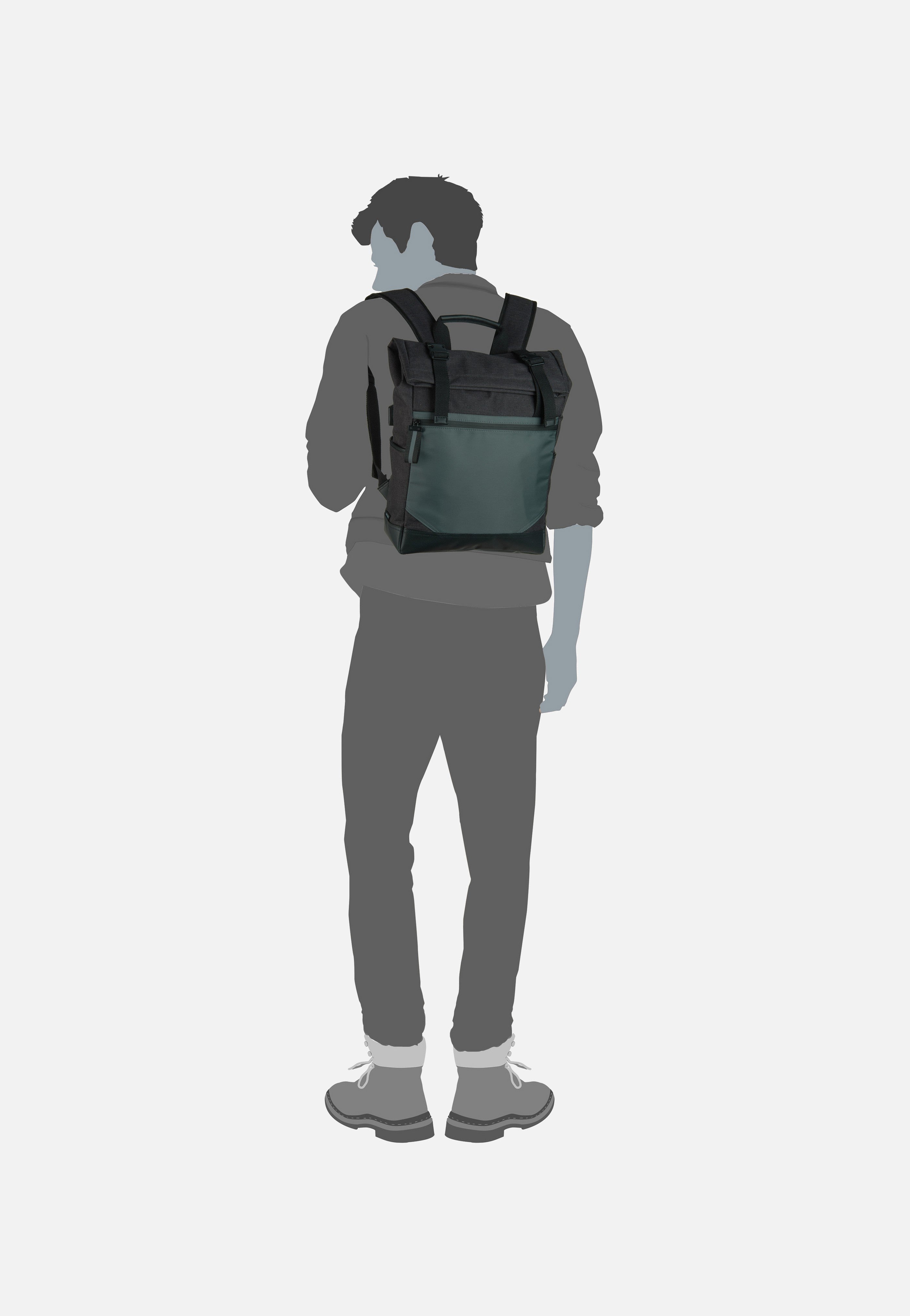 Speed 2393 Schwarz - Rolltop Rucksack