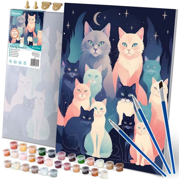 Maleri etter tall 40x50 cm Massido Cats