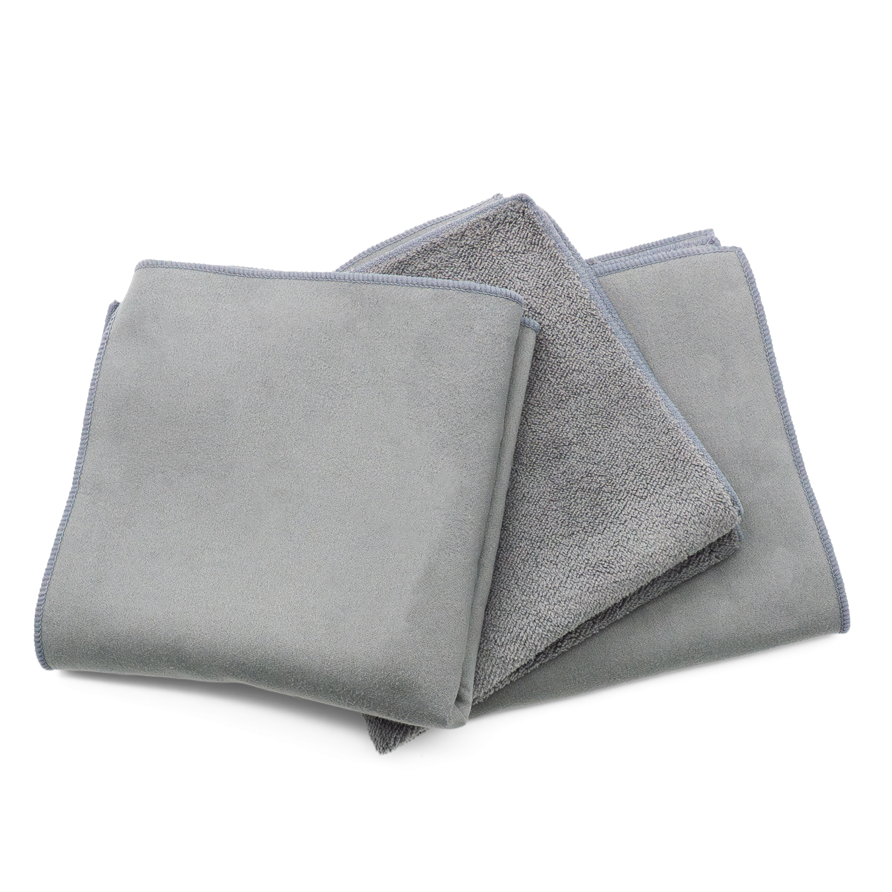 (3er Set) 30x30cm Auto Reinigungs Tuch KFZ Fahrzeug Pflege - Grau