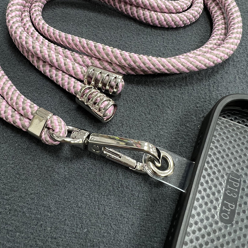 (150cm) Universal Necklace Handykette Umhängeband für Schutzhülle   1x Einlage - Beige / Rosa