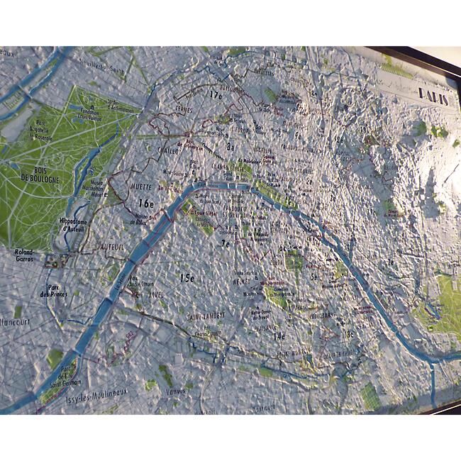 3D MAP - RELIEF PARIS 61X41