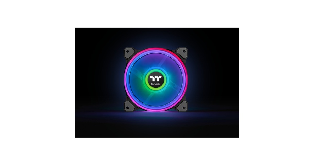 ThermaltakeRiing Quad 14 RGB Radiator Fan TT Premium Edition Single Fan Pack case fan  (Zwart, 140 x 140 x 25 mm)