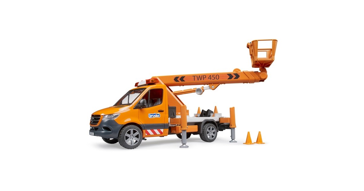 bruderMercedes Benz Sprinter met werkplatform en licht en geluid Modelvoertuig  (02679)
